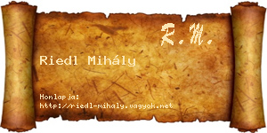 Riedl Mihály névjegykártya